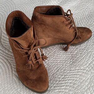 Madden Girl Tan Lace Up Ankle Boots